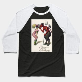 Krampus Kissing Edwardian Woman Baseball T-Shirt